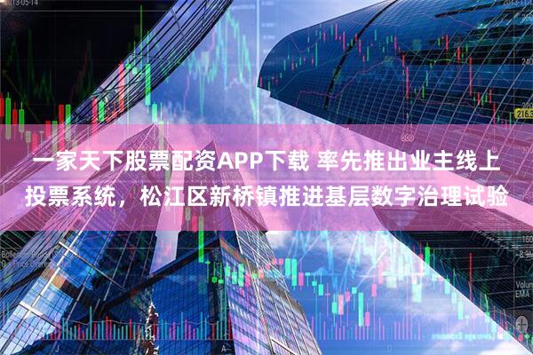 一家天下股票配资APP下载 率先推出业主线上投票系统，松江区新桥镇推进基层数字治理试验