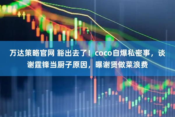 万达策略官网 豁出去了！coco自爆私密事，谈谢霆锋当厨子原因，曝谢贤做菜浪费